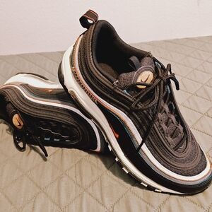 Nike Air Max 97's B&W Leather w/Dark Blue Denim - Men's 10.5